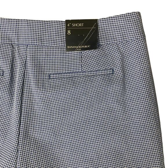 NWT Banana Republic Blue Geometric Print 4" Shorts Size 8 - Picture 5 of 6